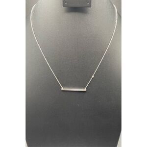 Silpada 'Minimalist' Horizontal Crystal Bar Pendant 925 Sterling Silver 16+ “